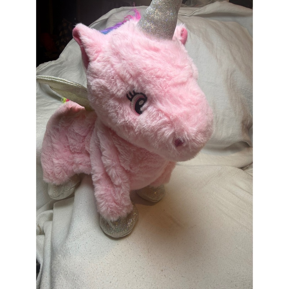 Wild Republic Pink Plush Unicorn Stuffed Animal Talking Interactive Toy